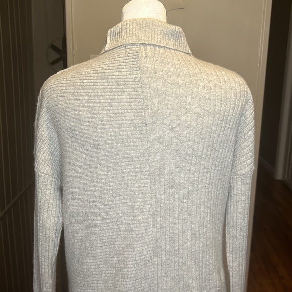 Summersalt The Luxe Cashmere Blend Funnel Neck Mix Stitch Sweater New Grey XS - Picture 7 of 9